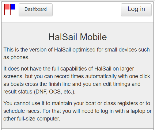 Screen shot of HalSail